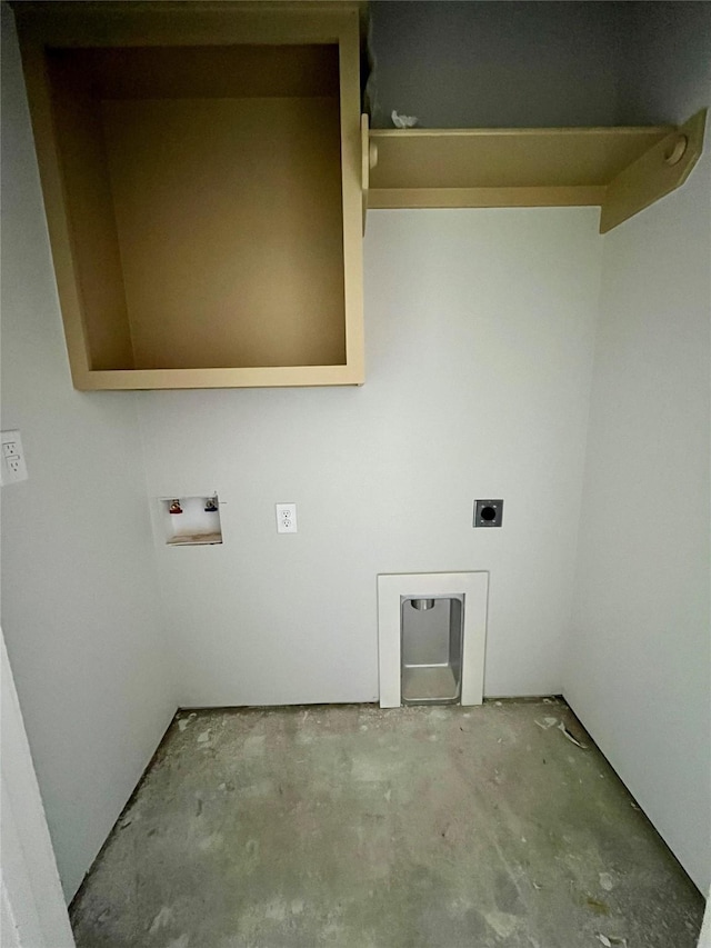 laundry area with washer hookup and electric dryer hookup