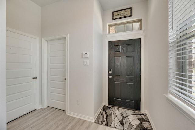 foyer featuring light wood-type flooring