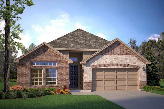 view of front facade with a garage