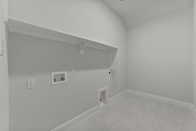washroom with electric dryer hookup, baseboards, gas dryer hookup, laundry area, and hookup for a washing machine