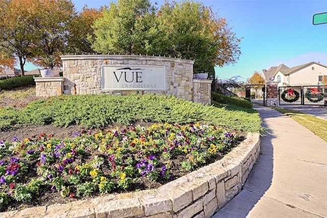 view of community sign