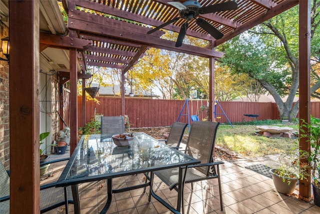 view of patio / terrace featuring a pergola