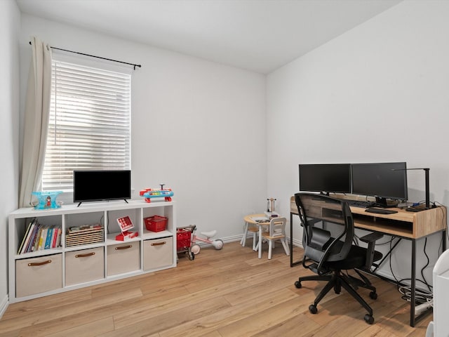 office featuring light hardwood / wood-style flooring