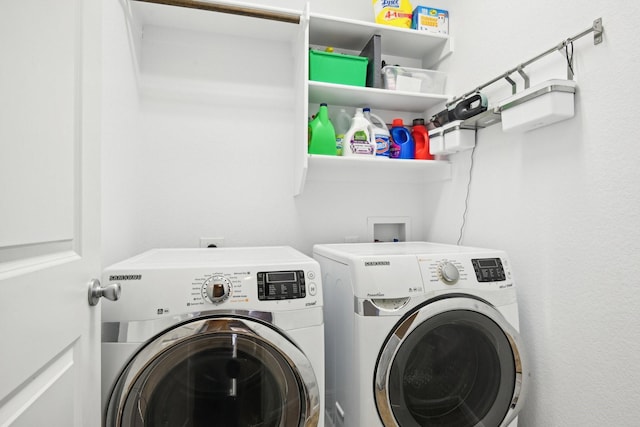 laundry area featuring washer and dryer