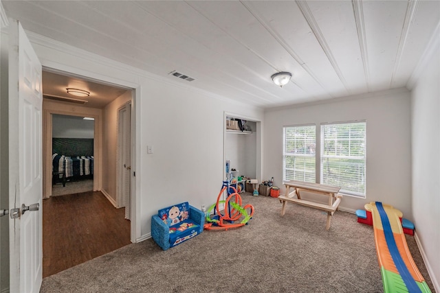 5613 Graham St, Sansom Park, TX 76114 - rec room with carpet, ornamental molding, and baseboards
