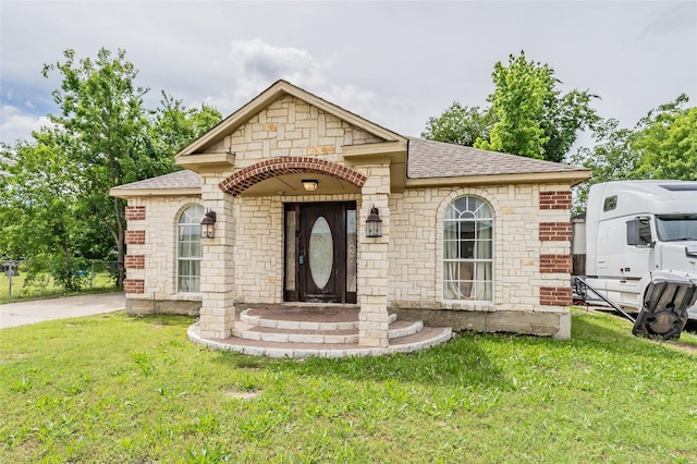 5613 Graham St, Sansom Park, TX 76114 - french provincial home with roof with shingles and stone siding