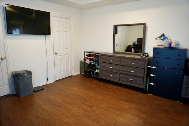 bedroom featuring dark wood-type flooring