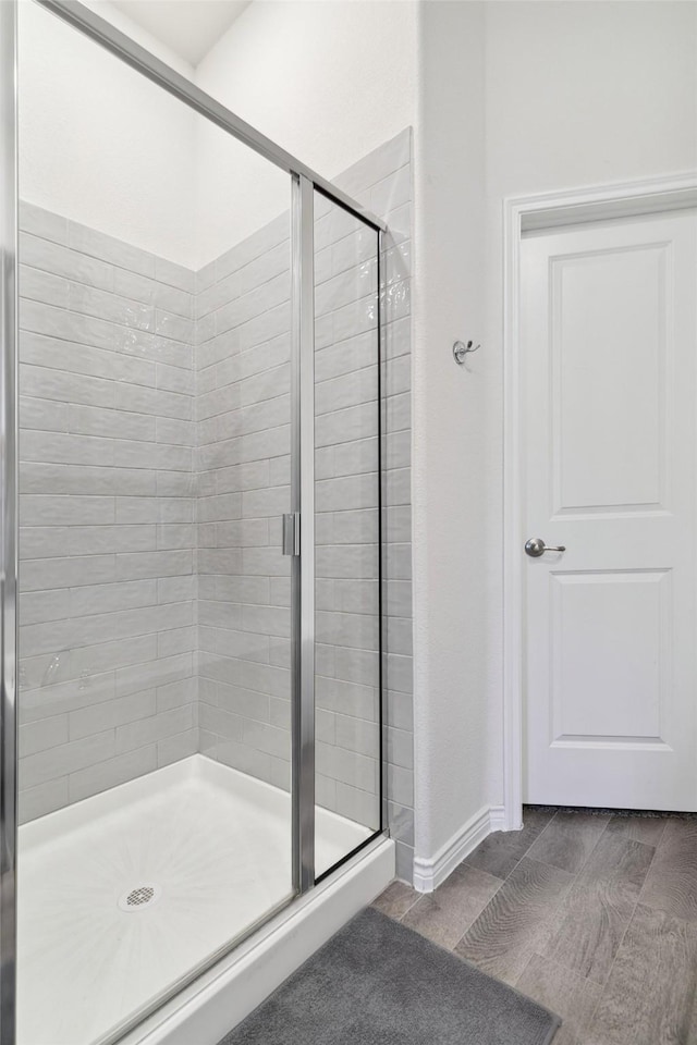 bathroom featuring walk in shower