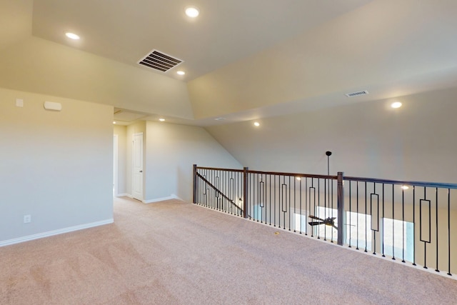 5000 Greenbrook Rd, Denton, TX 76226 - bonus room with carpet floors, recessed lighting, baseboards, and lofted ceiling