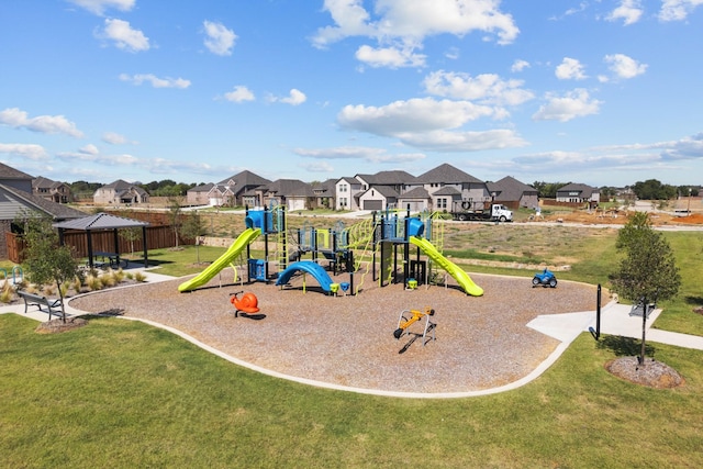5000 Greenbrook Rd, Denton, TX 76226 - community jungle gym featuring a residential view and a yard