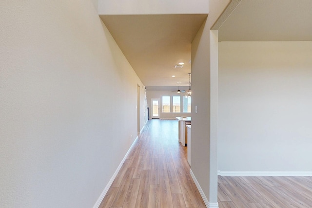 5000 Greenbrook Rd, Denton, TX 76226 - hall with light wood-style floors, baseboards, and recessed lighting