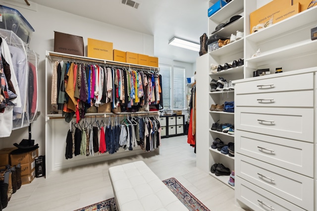 view of walk in closet