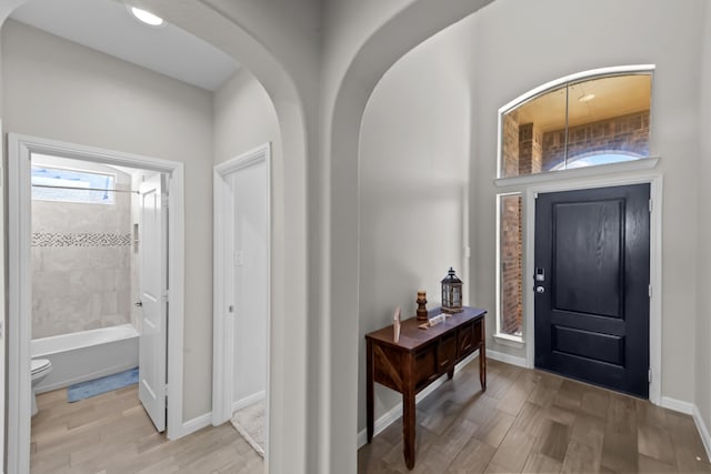 foyer featuring light hardwood / wood-style flooring