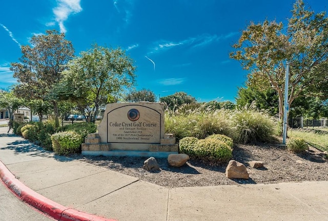 view of community sign