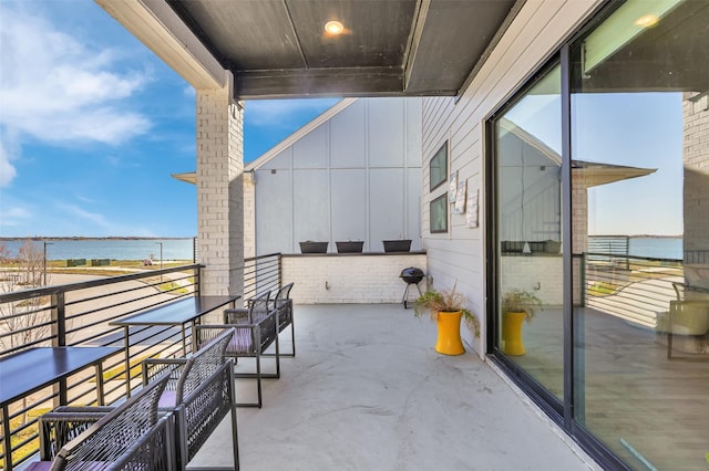 balcony with a water view