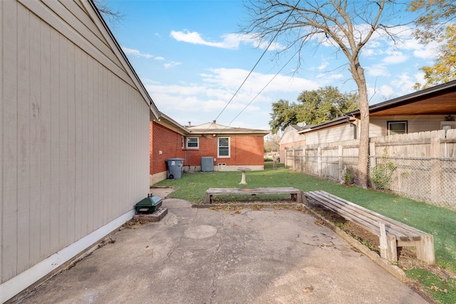 view of patio featuring central air condition unit