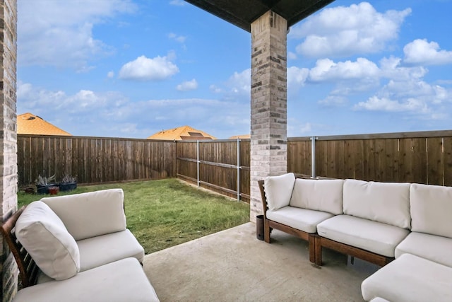 view of patio with an outdoor hangout area