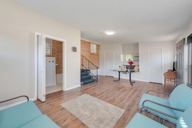 living room featuring hardwood / wood-style flooring