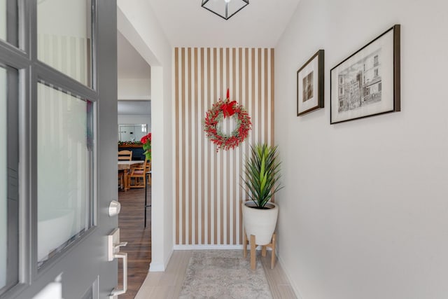 hall featuring hardwood / wood-style flooring