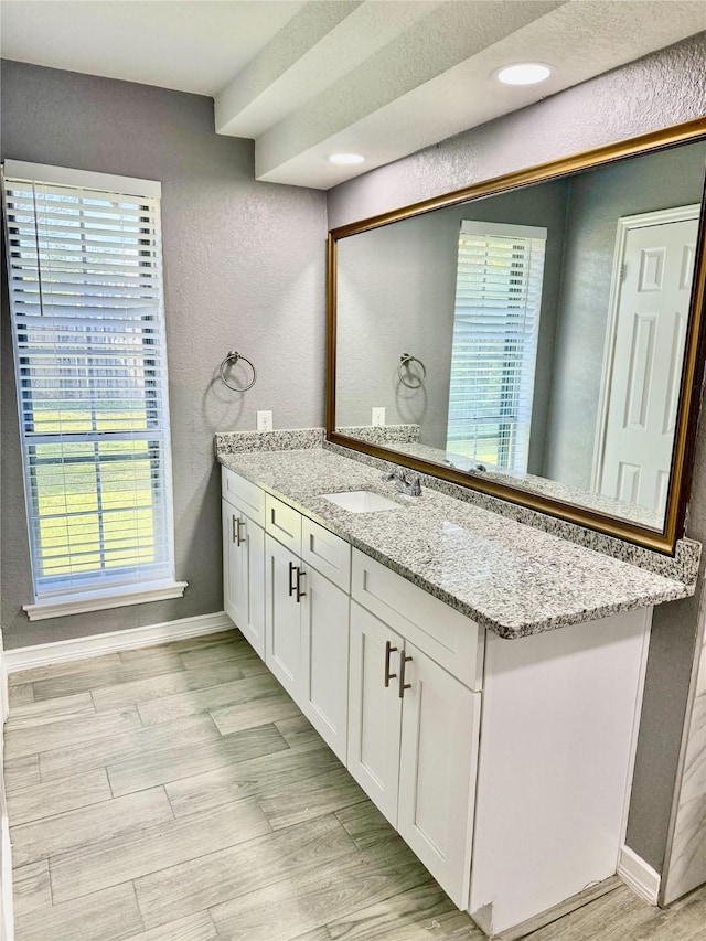 bathroom with vanity and a wealth of natural light