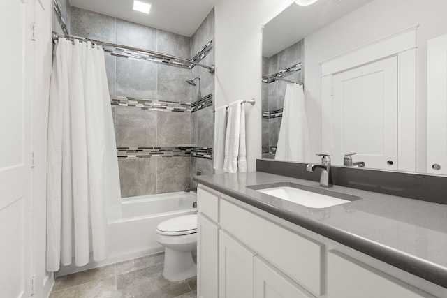 4509 Montalcino Blvd, Flower Mound, TX 75022 - bathroom featuring vanity, shower / bath combo, and tile patterned floors