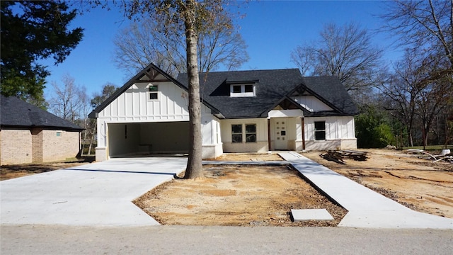 view of modern inspired farmhouse