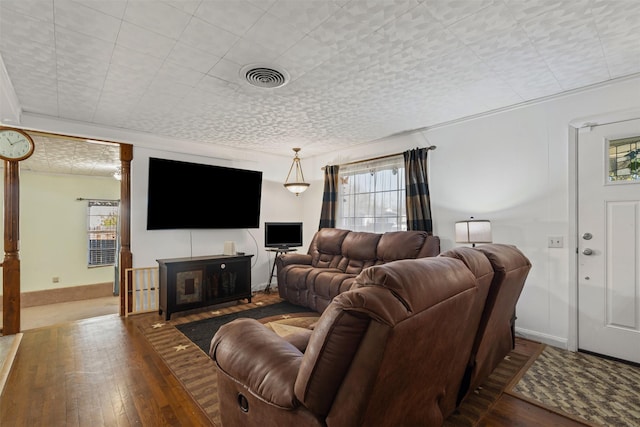 living room featuring wood-type flooring