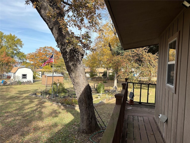 view of yard with a deck