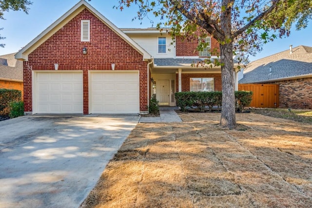 view of property featuring a garage