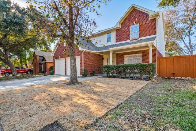 front of property featuring a garage