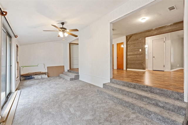 unfurnished room featuring ceiling fan and wood-type flooring