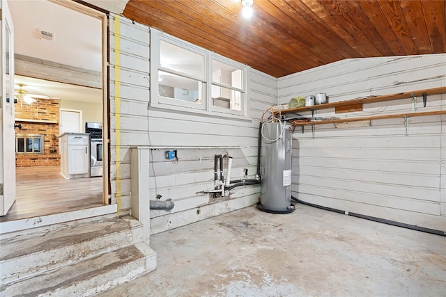 interior space featuring electric water heater