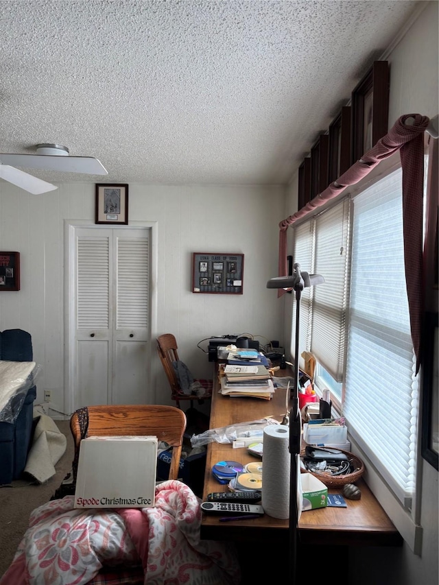 office featuring a textured ceiling