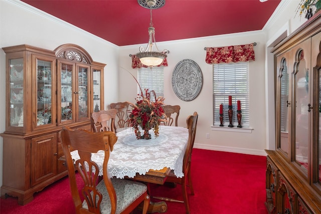 510 N Mcclendon St, Leonard, TX 75452 - carpeted dining area featuring baseboards and ornamental molding