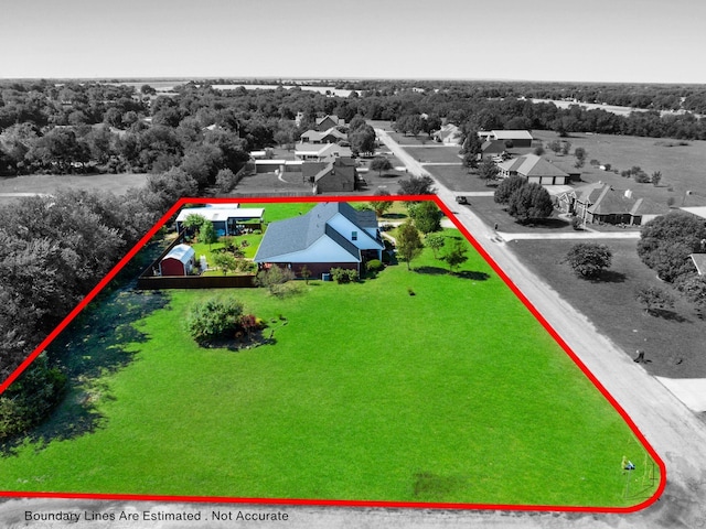 510 N Mcclendon St, Leonard, TX 75452 - aerial overview of property's location with property parcel outlined