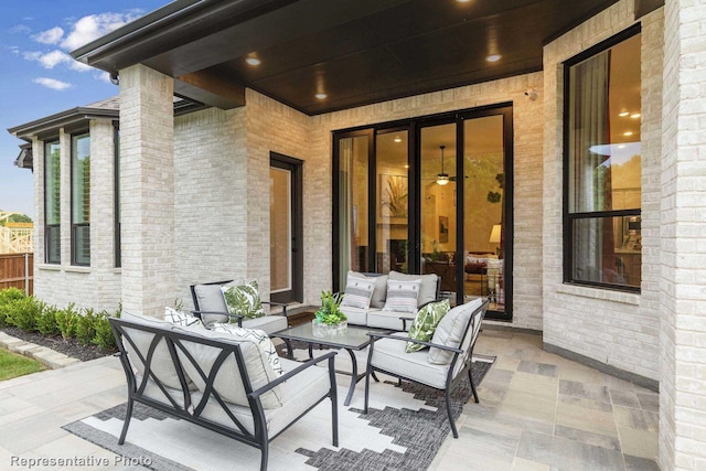 view of patio / terrace with an outdoor living space