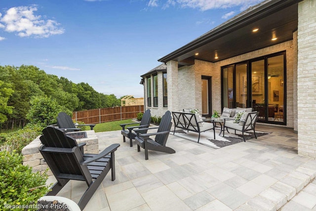 view of patio with outdoor lounge area