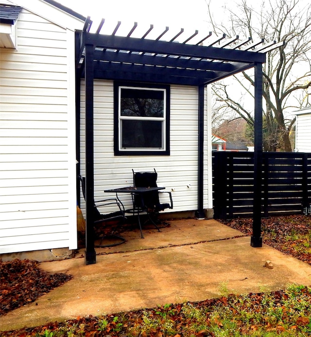 view of patio / terrace with a pergola