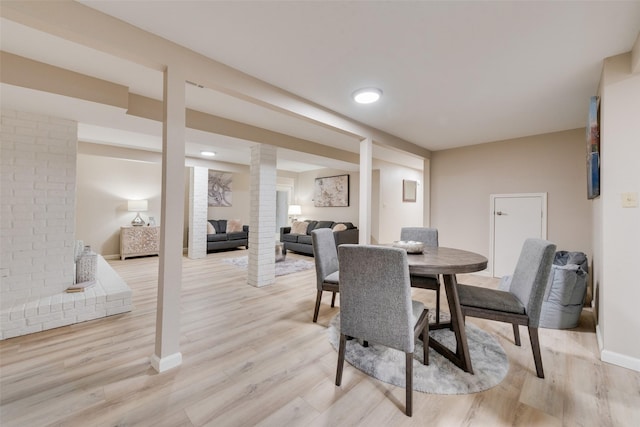 dining room featuring light hardwood / wood-style flooring