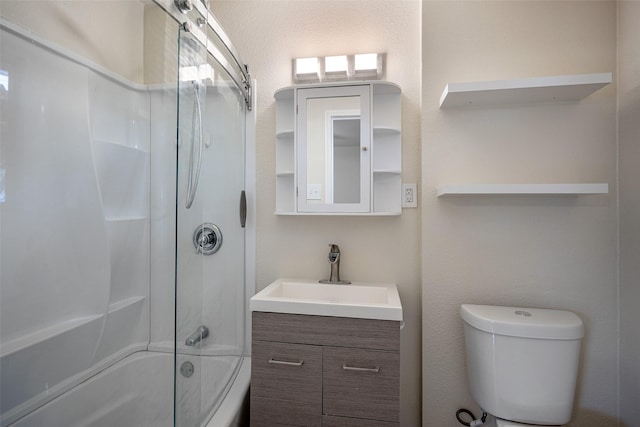 full bathroom featuring vanity, toilet, and shower / bath combination