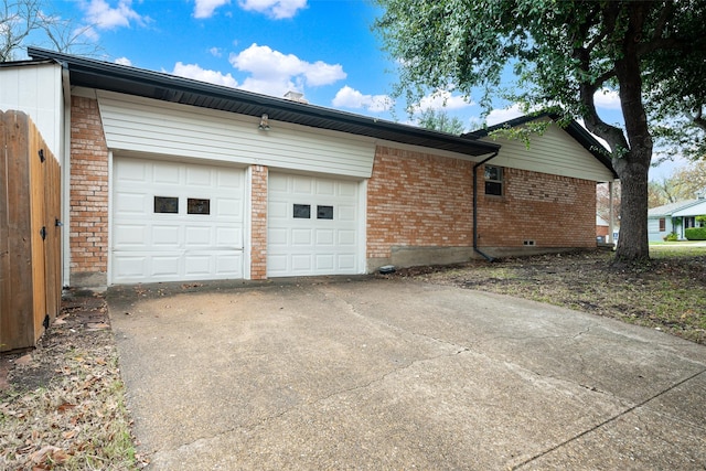 view of garage