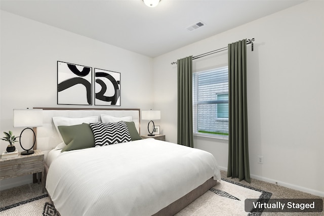 bedroom with carpet floors