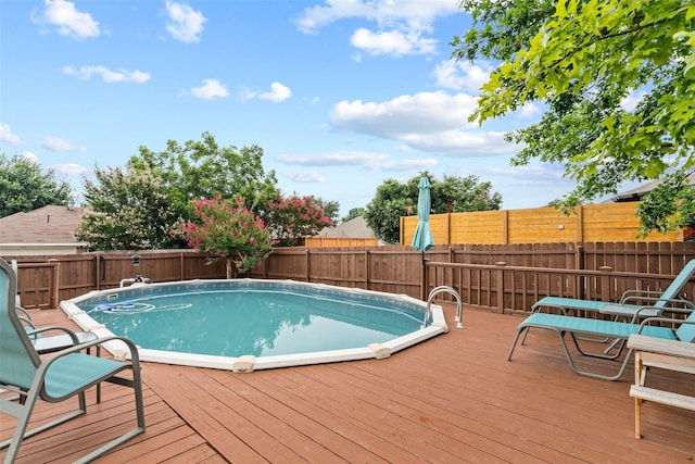 view of pool featuring a deck