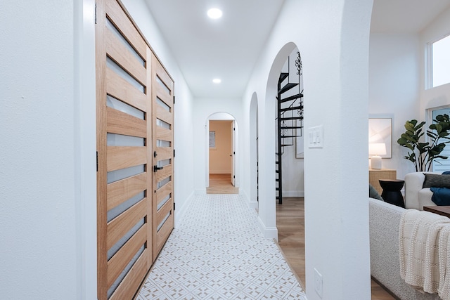 hallway featuring light hardwood / wood-style flooring