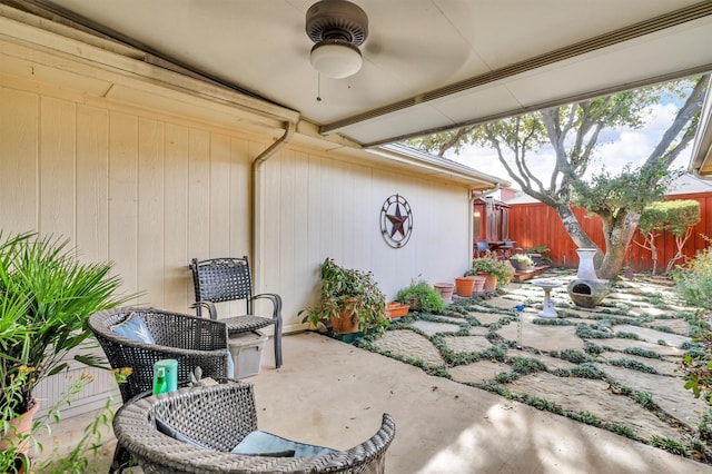 view of patio / terrace with ceiling fan