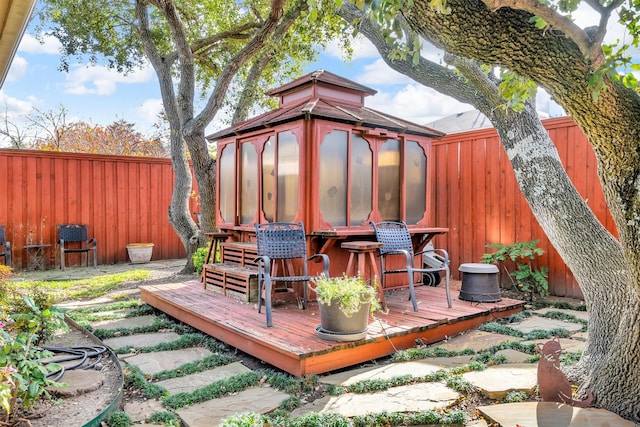 exterior space with a sunroom