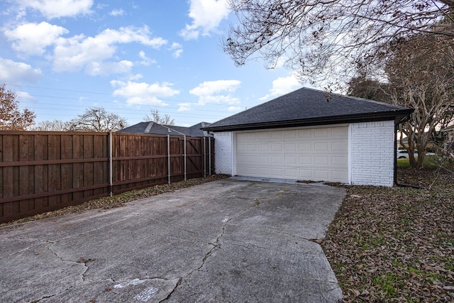 view of garage