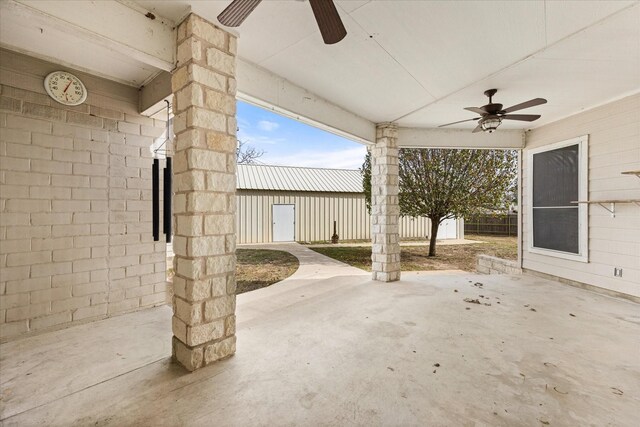 206 N Bouldin St, Hamilton, TX 76531 - view of patio featuring ceiling fan