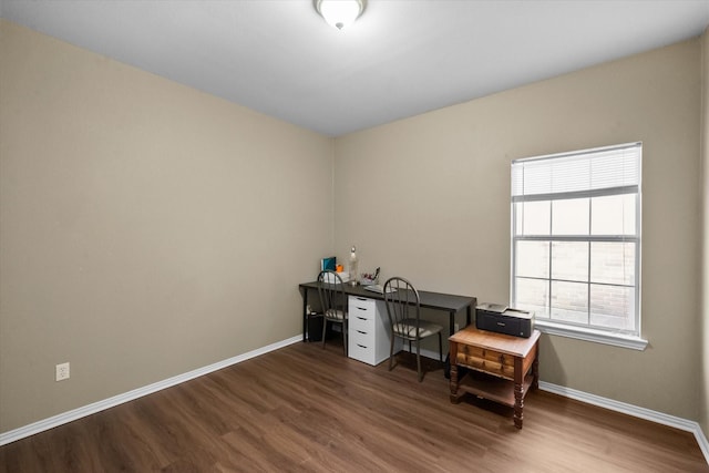 office featuring dark wood-type flooring