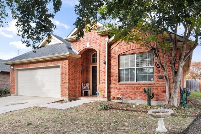 view of front of house with a garage